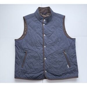 Tommy Bahama Men's Quilted Insulated Puffer Vest Button Blue Sz M Business City‎